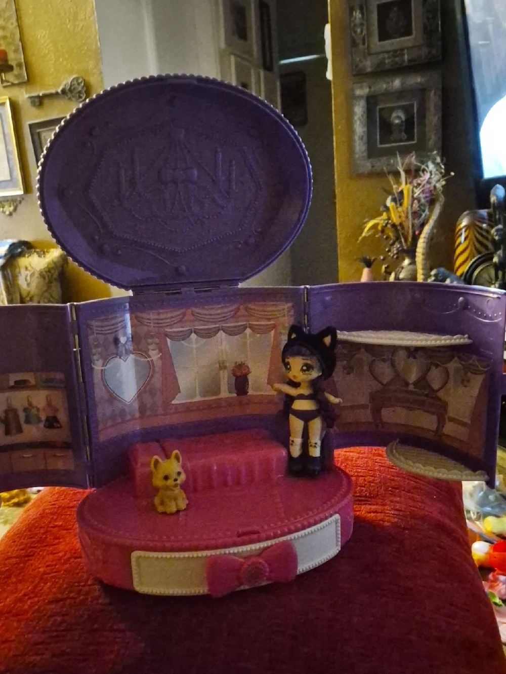 Purple Mini Doll Playset with Pet Figure